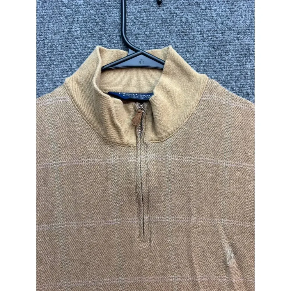 Polo Golf Ralph Lauren Men's XL Pima Cotton Alpaca Quarter Zip Sweater Peru